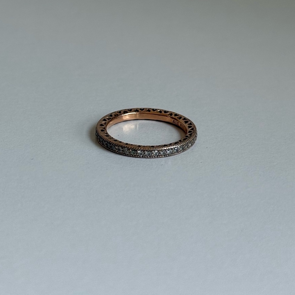 Pandora Sparkle & Hearts Ring 14k rose gold plating